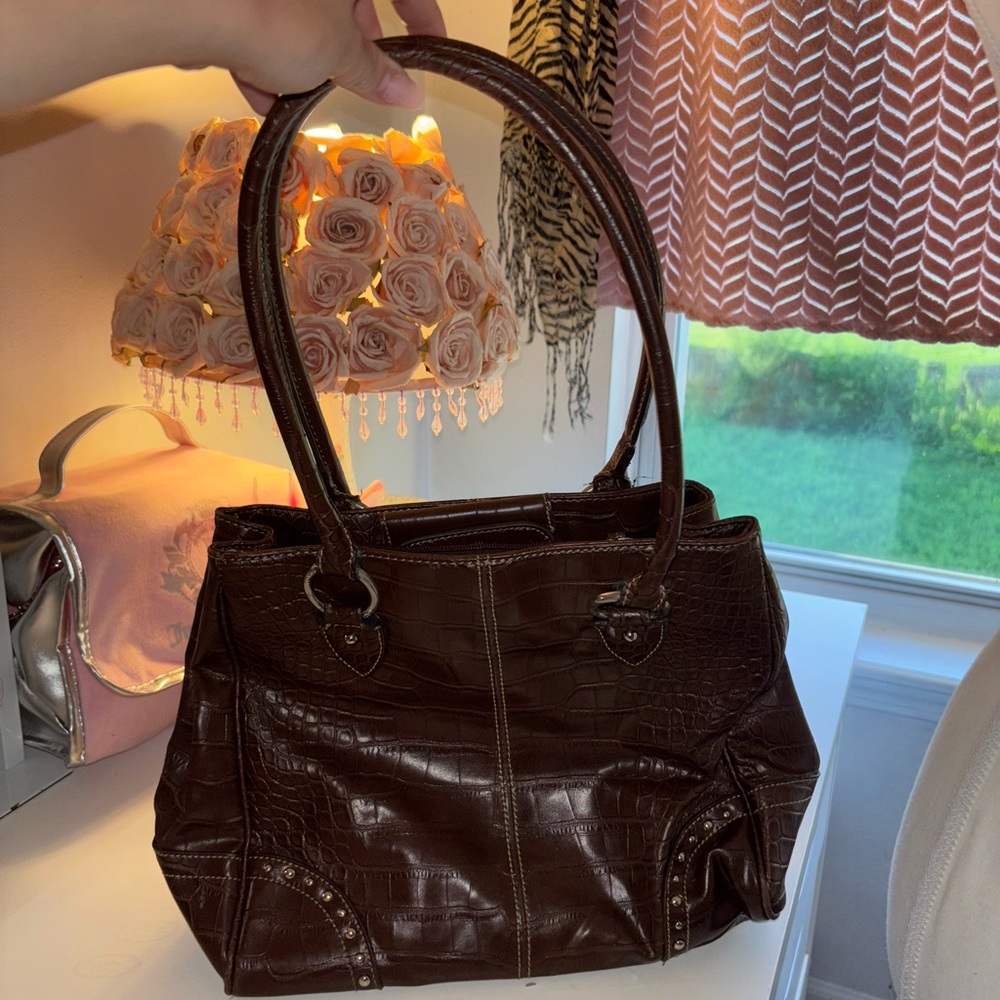Brown Crocodile Y2K Women's Bag